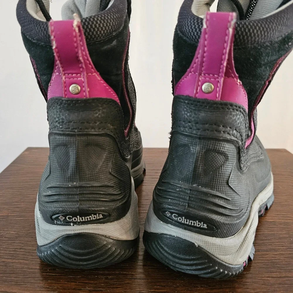 Columbia Omni-Heat 200g Waterproof Winter Snow Boots Black Pink Womens 6.5